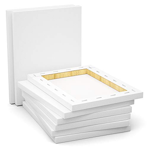 GOTIDEAL Stretched Canvas, 9x12 Inch Set of 8, Primed White - color: White, size: 9"x12"