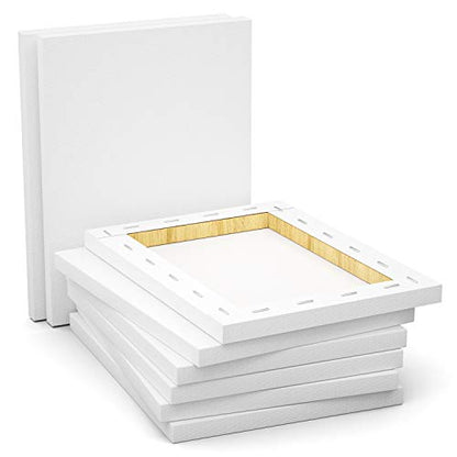 GOTIDEAL Stretched Canvas, 9x12 Inch Set of 8, Primed White - color: White, size: 9"x12"