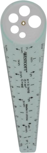 Westcott 00516 Safety Compass for Geometry, Drafting, Classrooms, Crafters and Artists, Shatterproof, Translucent Drawing Compass Creates Perfect Circles from 1/4-Inch to 10 Inches (Pack of 12) - size: Safety Compass (Pack of 12)