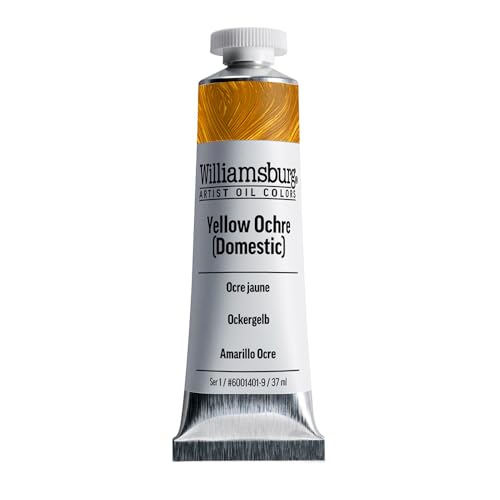 Williamsburg Artist Oil Colors, Yellow Ochre (Domestic), 37 ml Tube | Artist grade oil paint delivering rich texture, high pigment load, and distinctive handmade character. - color: Yellow Ochre (Domestic), size: 1.25 Fl Oz (Pack of 1)