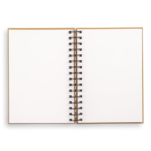 Sketchbook 5.5 x 8" Kraft Spiral Hardcover Mixed Media Sketchbook for Drawing: Acid-Free Quality Paper (128 pages) (Union Square & Co. Sketchbooks)