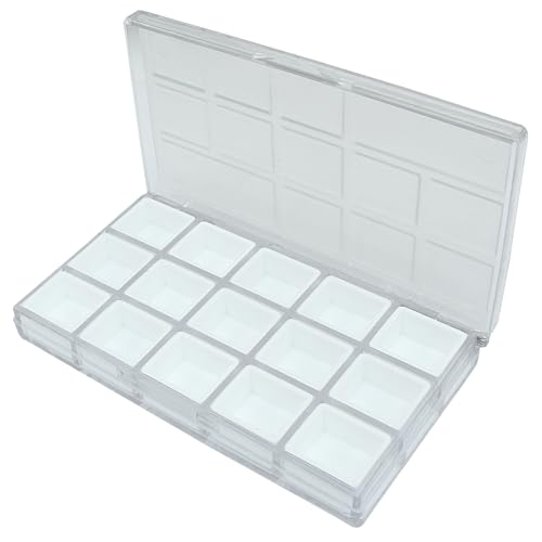 Piutouyar Portable Paint Palette Box for Watercolor, 15 Wells, Transparent