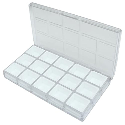 Piutouyar Portable Paint Palette Box for Watercolor, 15 Wells, Transparent
