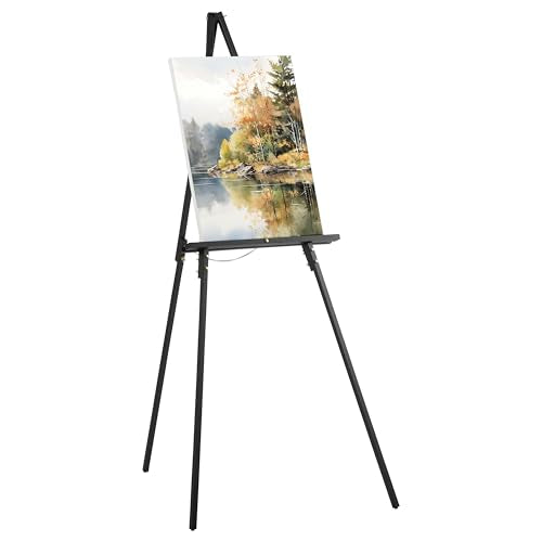 Studio Designs Wood A-Frame Tripod Display Easel Stand – Adjustable Wooden Art Stand for Canvas, Painting, Signage, Posters, Wedding Décor & Event Displays, Natural Black - color: Natural Black
