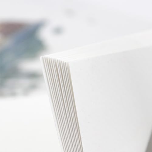 RGBMIX 8x11'' Watercolor Pad Book, 140lb/300gsm, 24 Sheets, Spiral-Bound Design, Fray-Free Pages Cold Press Paper Water Color Paper White - color: 20 Sheets watercolor paper