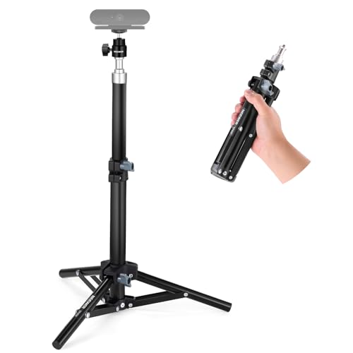 NEEWER Webcam Stand Tripod for Desk, Mini Desktop Tripod with Cell Holder Compatible with Logitech Anker Emeet Webcam Ring Light for Video Recording Live Streaming Zoom Call, Max Load 2.2lb/1kg, ST45B - style: ST45B