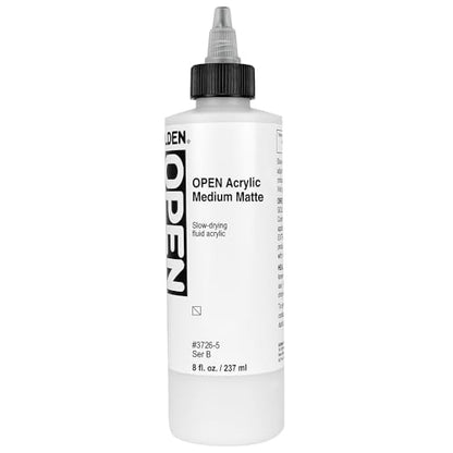 GOLDEN OPEN Acrylic Medium (Matte), 8 fl. oz. Bottle | Artist grade slow drying acrylic medium. - size: 8 Fl Oz (Pack of 1)
