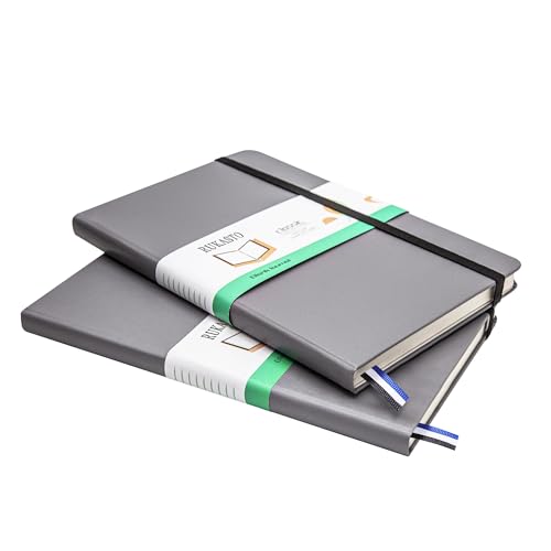 Hardcover Notebook Blank Journal Sketchbook for Drawing, Medium 5.5 by 8.4 Inch, 100 GSM Thick Paper (Grey, Plain) - color: Gray