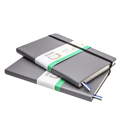 Hardcover Notebook Blank Journal Sketchbook for Drawing, Medium 5.5 by 8.4 Inch, 100 GSM Thick Paper (Grey, Plain) - color: Gray