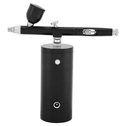 Aluminum Barber Compressor, 0.3mm Black Mini Air Compressor Spray Gun Airbrush Set