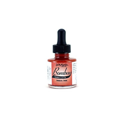 Dr. Ph. Martin's Bombay India Ink (22BY) Ink Bottle, 1.0 oz, Terra Cotta, 1 Bottle