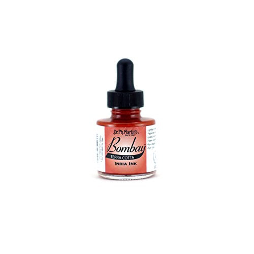Dr. Ph. Martin's Bombay India Ink (22BY) Ink Bottle, 1.0 oz, Terra Cotta, 1 Bottle