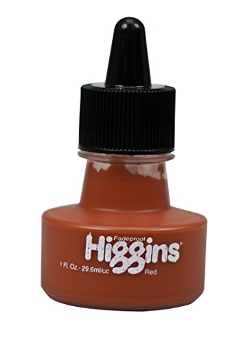 Higgins Pigmented Drawing Ink, Red, 1 Ounce Bottle (44645) - color: Red