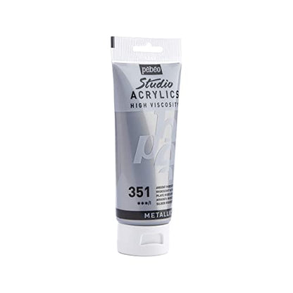 Pebeo - Acrylic Fine Studio Acrylics - Silver - Silver 100ml/3.38oz - color: Iridescent Silver, size: 3.38 Ounce (Pack of 1), style: Acrylics Color