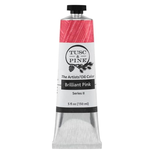 Tusc & Pine Artist Oil Paint - Brilliant Pink, 150 ml, Non-Yellowing, Rich & Creamy Consistency, Maximum Pigment Load, Small Batch Milled Oil Paints Made in the USA - color: Brilliant Pink, size: 5.07 Fl Oz (Pack of 1)