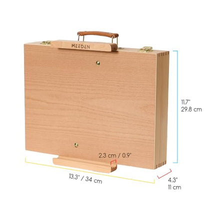 MEEDEN Table Top Easel for Painting: Wooden Portable Tabletop with Storage - color: Natural