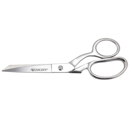 Westcott 8-Inch Forged Heavy Duty Bent Fabric Scissors, Precision-Ground Knife-Edge Blades for Seamless Cutting, Perfect for Sewing, Crafts, and Office - size: 8-Inch Bent