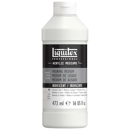 Liquitex Professional Effects Medium, 16-oz, Iridescent Pouring Medium | Prepare Color for Iridescent Shimmer Finish, Lowers Viscosity; Mix with Any Acrylic Paint, Resistant to Aging, Non-Yellowing - color: Iridescent, style: 16-oz