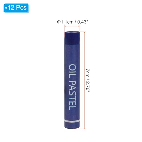 PATIKIL Blue Oil Pastels, 12Pcs Soft Oil Crayons Creamy Pastels Stick Art Supplies for Art Painting Drawing Blending Graffiti for Artists Beginners - color: Blue