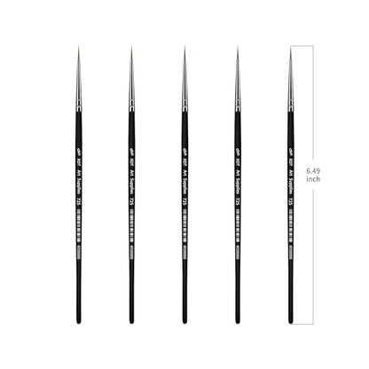 XDT#725 Micro Detail Artist Pin Point Painting Brush Set of 5 Piece #00000 Brushes Set, Acrylic Watercolor Oil, Fine Detailing Painting, Art, Scale Models, Easy Grip Handles. - size: 5Pcs #00000