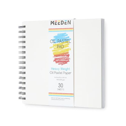MEEDEN 8"x 8" Oil Pastel Paper Pad: 140lb/300gsm, 30 Sheets Fine Textured - size: 8"x8"