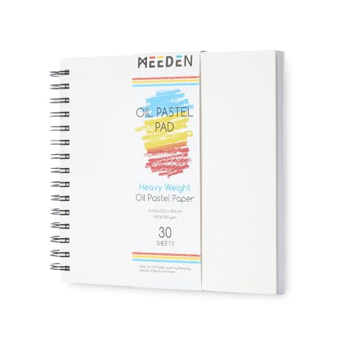MEEDEN 8"x 8" Oil Pastel Paper Pad: 140lb/300gsm, 30 Sheets Fine Textured - size: 8"x8"