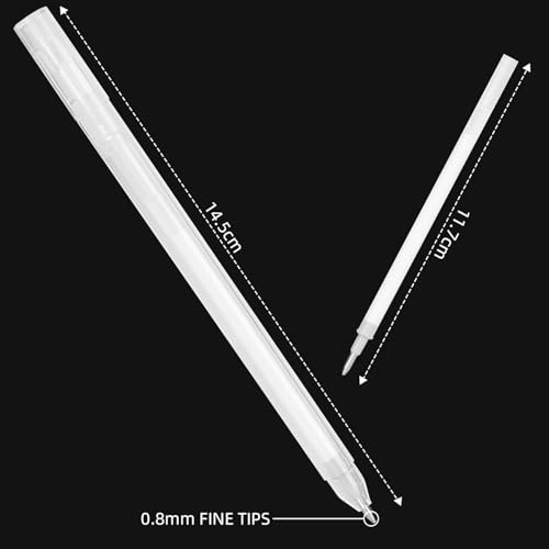 SMOOTHERPRO White Gel Pens, 3 Pack 0.8mm White Ink - style: 0.8mm
