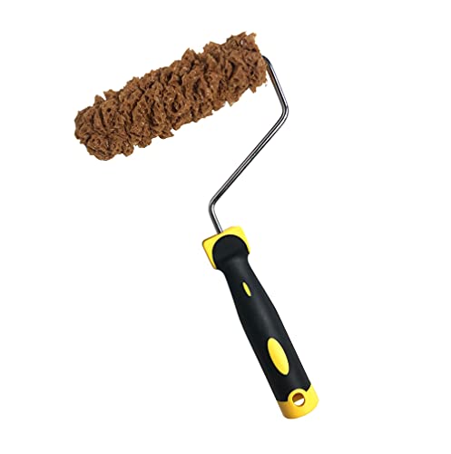 Hanroy Sponge Paint Roller Small 7" for Texture Painting Decorators Brush Tool, Fast and Easy Pattern Art Sponge Roller for Home Wall(RM488K) - color: Brown