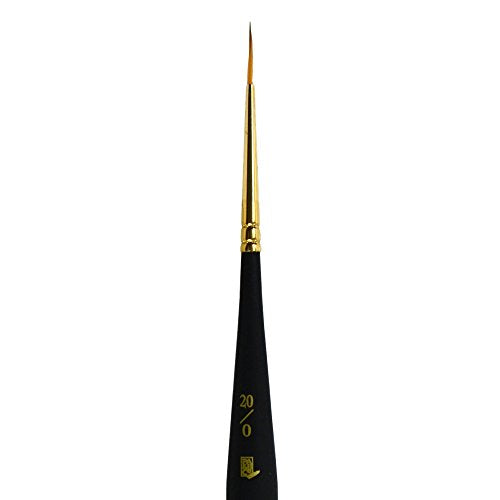 Princeton Mini-Detailer Liner Brush, Synthetic, Short Handle, Size 20/0 inch, 1 Count - color: Black, size: Size 20/0 inch