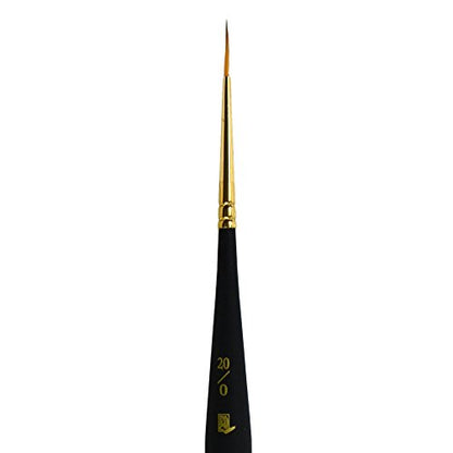Princeton Mini-Detailer Liner Brush, Synthetic, Short Handle, Size 20/0 inch, 1 Count - color: Black, size: Size 20/0 inch