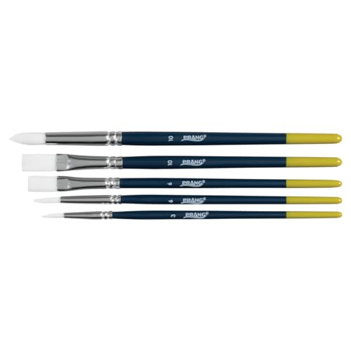 Prang Hobby Paint Brush Set, Assorted Sizes, 5 Brushes/Set, Pack of 6 Sets, 30 Brushes Total - size: 5 Count (Pack of 6)
