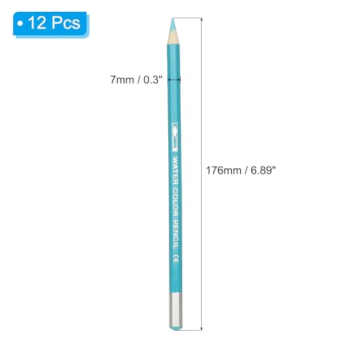 PATIKIL Watercolor Pencil, 12Pcs Water Soluble Pencils for Blending, Coloring, Sketch Drawing, Painting, Sky Blue - color: Sky Blue