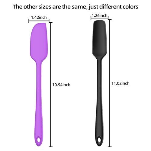 Slim Silicone Spatula Set, 5 Piece Food Grade Rubber Spatulas for Baking, Cooking, and Mixing High Heat Resistant Non Stick Dishwasher Safe BPA-Free (Multicolor)
