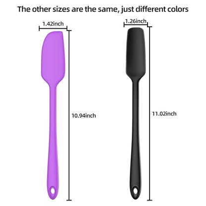 Slim Silicone Spatula Set, 5 Piece Food Grade Rubber Spatulas for Baking, Cooking, and Mixing High Heat Resistant Non Stick Dishwasher Safe BPA-Free (Multicolor)