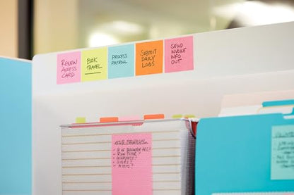 Post-it Super Sticky Notes, 24 Sticky Note Pads, 3 x 3 in., Ideal for Organization in Your Dorm, Home or Office, 2X The Sticking Power, Supernova Neons Collection (Pack of 8) - size: 7.4" x 3.2" (Pack of 8)