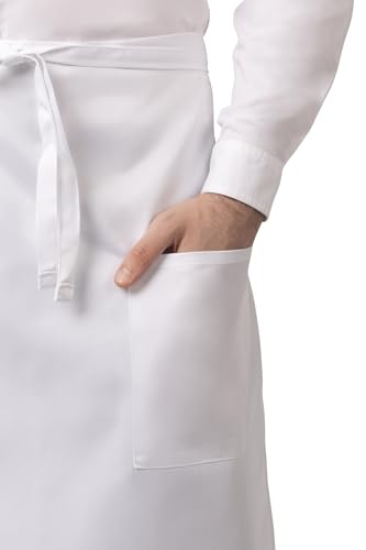 Chef Works Unisex Two Pocket Bistro Apron - color: White