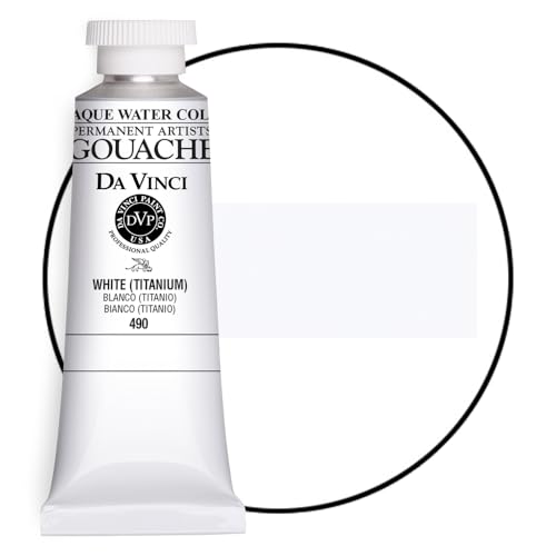DA VINCI PAINTS Professional Artist Gouache Paint, White, 37mL - color: White