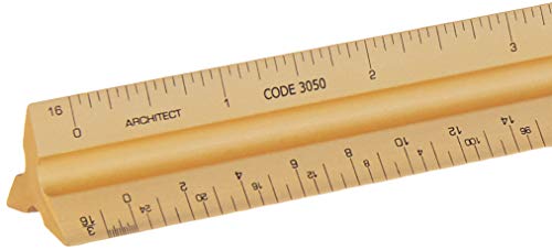 Alumicolor Aluminum Architect Solid Drafting Scale, 12IN, Gold - color: Gold, size: 12 Inch, style: Architect
