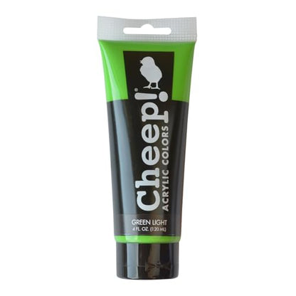 Cheep! Acrylic Paints, 4 oz. Tube - Green Light, Perfect for Artists - Quality Acrylic Paint Heavy Body Paint Artist and Student - color: Green Light