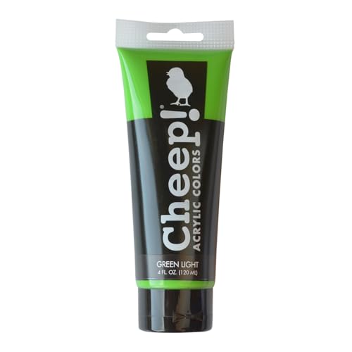 Cheep! Acrylic Paints, 4 oz. Tube - Green Light, Perfect for Artists - Quality Acrylic Paint Heavy Body Paint Artist and Student - color: Green Light