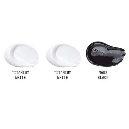 Liquitex Basics Acrylic Paint Set, 3 x 118ml (4-oz.) Tube Paint Set, Two White & One Black