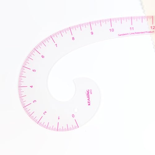 KEARING 12" Comma French Curve Ruler - Clear Plastic Sewing Pattern Making - style: 6012(12")