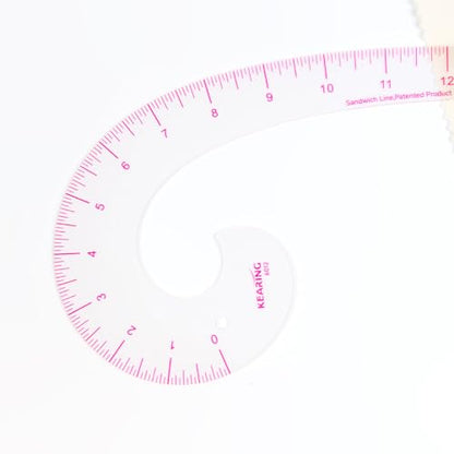 KEARING 12" Comma French Curve Ruler - Clear Plastic Sewing Pattern Making - style: 6012(12")