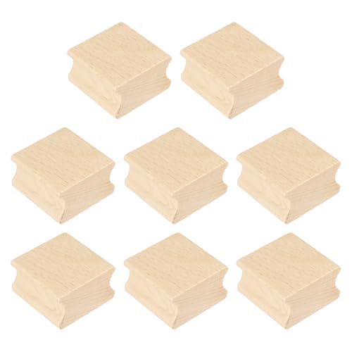 PATIKIL 35x35mm Wooden Stamp Block, 8 Pcs Blank Rubber Stamp Mounts Wooden Rubber Beech Hard Wood Blocks for Making DIY Crafting, Wood Color - size: 35x35mm