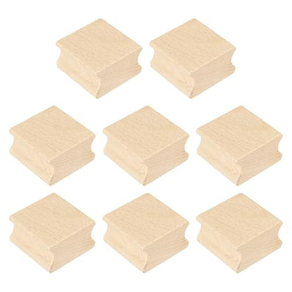 PATIKIL 35x35mm Wooden Stamp Block, 8 Pcs Blank Rubber Stamp Mounts Wooden Rubber Beech Hard Wood Blocks for Making DIY Crafting, Wood Color - size: 35x35mm