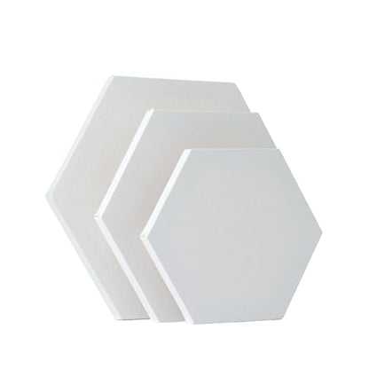TRANSON 3 Sizes Hexagon Shaped Stretched Canvas Primed Ready for Painting - size: Hexagon 3PCS