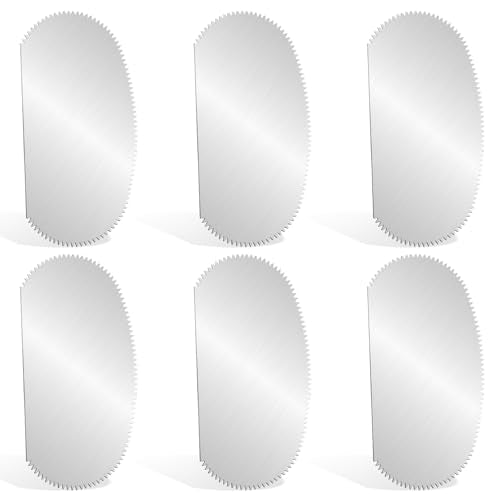 6Pcs Serrated Rib Tool for Pottery Stainless Steel Clay Scraper Metal Clay Ribs Steel Pottery Tools Cutter Crafts Tool Ceramics Sculpting Tools Kits for Texturing Artists Modeling Potter