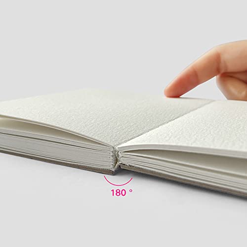 Watercolor Paper Sketchbook,3.9x3.9 Inch Mini Mixed Media Notebook,140lb/300gsm Artist Heavyweight Paper,30 Sheets Small Travel Drawing Journal for Adults,Painting,Watercolors,Art Supplies,Light Blue | 140LB / 300 GSM Watercolor Paper, Rough Textured,Cold