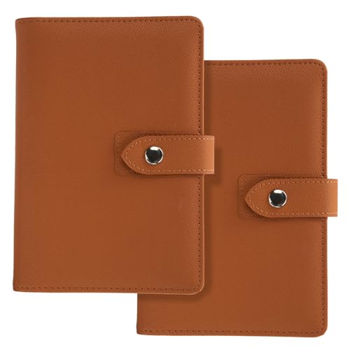 Lightwish 2Pack Watercolor Sketchbook Refillable 100% Cotton, 300gsm (140lb) - 6.69" x 3.94" Cold Press Watercolor Paper Journal Notebook - 20 Sheets with PU Leather Cover for Drawing Mixed Media - color: Orange