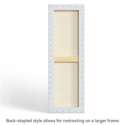PHOENIX 12x36 Inch 3 Pack Gallery Canvas - 1.5 in Thick Extra Large Skinny Canvases for Painting - Deep Edge 100% Cotton 11 Oz. Gesso Primed White Blank Professional Canvas Oil & Acrylic Paints - size: 12"x36", style: Gallery